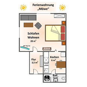 Grundriss der Ferienwohnung