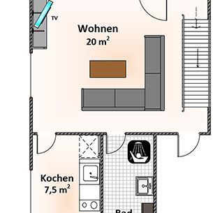 Grundriss untere Etage