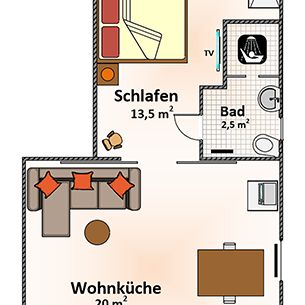 Grundriss der Ferienwohnung